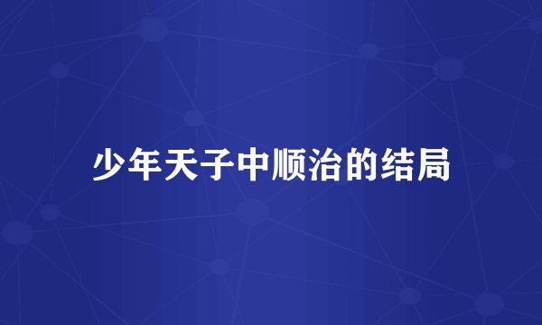 少年天子中顺治的结局