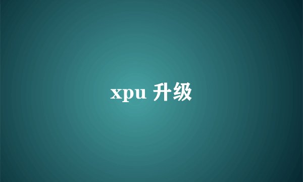 xpu 升级