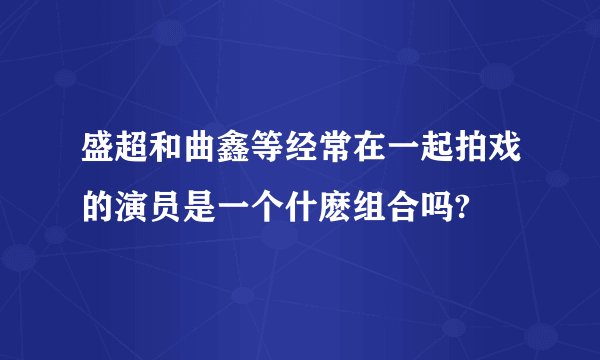 盛超和曲鑫等经常在一起拍戏的演员是一个什麽组合吗?