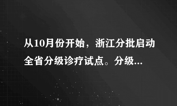 从10月份开始，浙江分批启动全省分级诊疗试点。分级诊疗即按照疾病的轻、重、缓、急及治疗的难易程度，进行分级看病，不同级别的医疗机构承担不同疾病的治疗，小病在社区医院，大病到大医院，让不同医疗机构各施所长，实现医疗专业化。分级诊疗的做法（   ）A.看到了主要矛盾是事物发展的根本动力B.有利于实现矛盾普遍性与特殊性的统一C.表明事物量变是质变的前提和必要准备D.说明事物发展是前进性与曲折性的统一