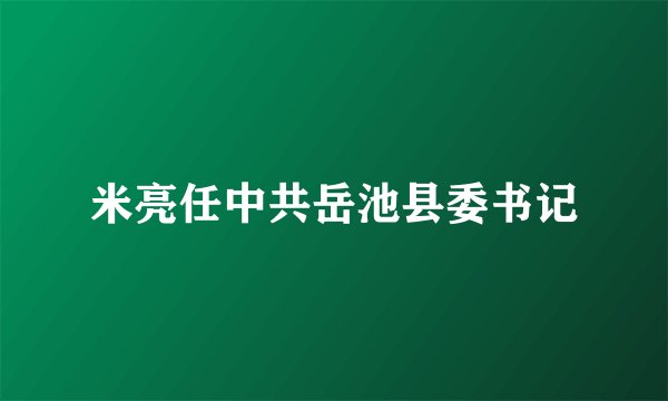 米亮任中共岳池县委书记