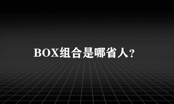 BOX组合是哪省人？