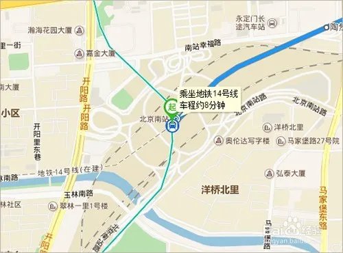 北京南站到鸟巢