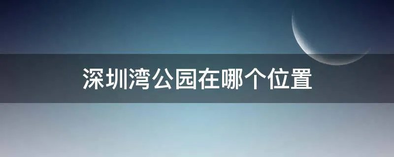 深圳湾公园在哪个位置