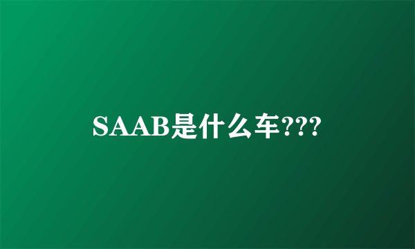 SAAB是什么车???