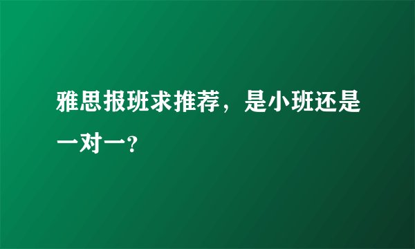 雅思报班求推荐，是小班还是一对一？