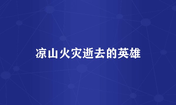 凉山火灾逝去的英雄