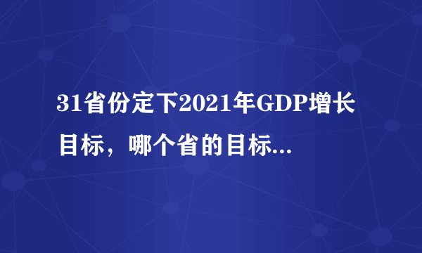 31省份定下2021年GDP增长目标,哪个省的目标设定最高?