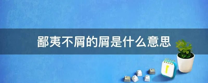 鄙夷不屑的屑是什么意思