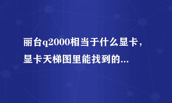 丽台q2000相当于什么显卡，显卡天梯图里能找到的，搞得定英雄联盟不？