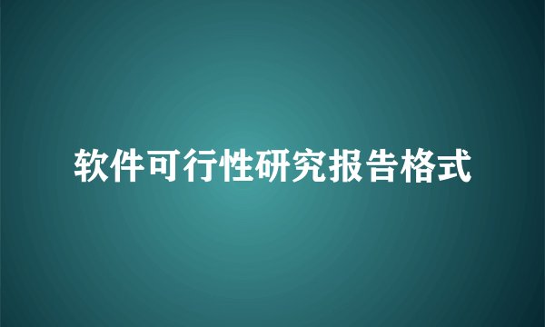 软件可行性研究报告格式