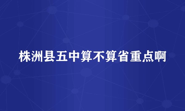 株洲县五中算不算省重点啊