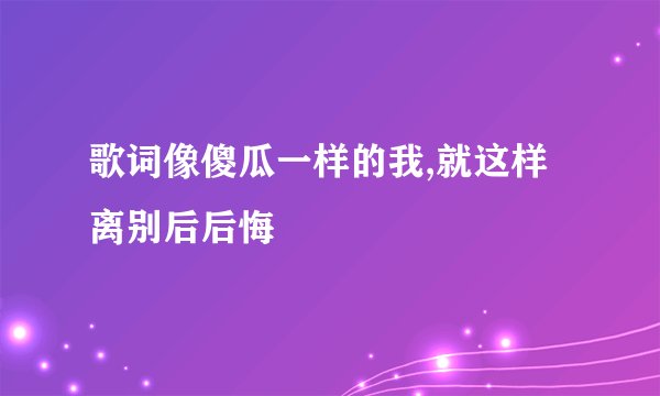 歌词像傻瓜一样的我,就这样离别后后悔