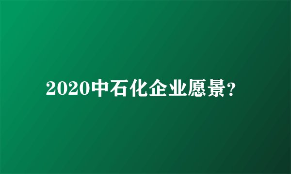 2020中石化企业愿景？