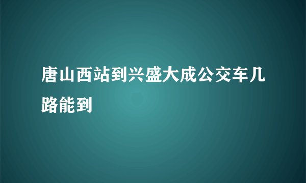 唐山西站到兴盛大成公交车几路能到