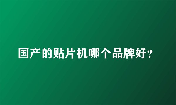 国产的贴片机哪个品牌好？
