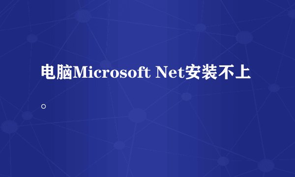 电脑Microsoft Net安装不上。