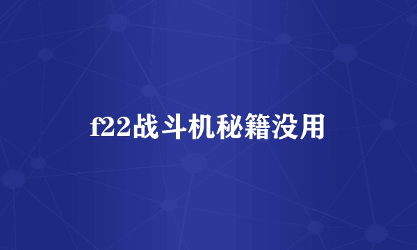 f22战斗机秘籍没用