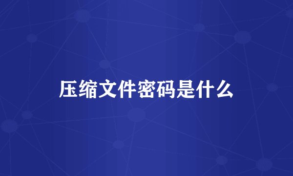 压缩文件密码是什么