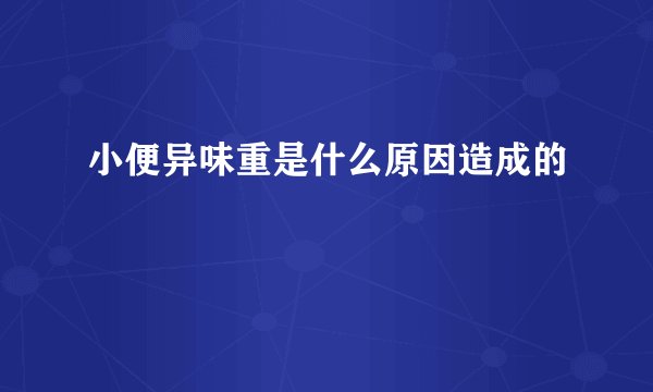 小便异味重是什么原因造成的
