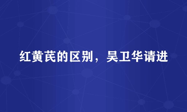 红黄芪的区别，吴卫华请进
