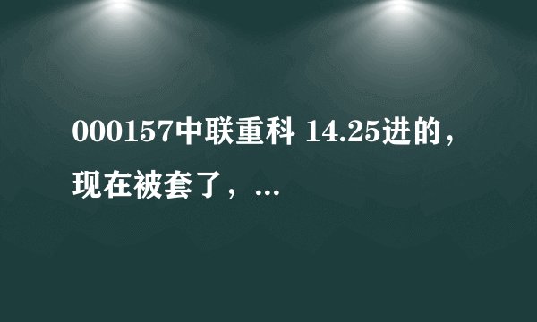 000157中联重科 14.25进的，现在被套了，该怎么操作啊，如果做长线的话，这股价格能到多少？