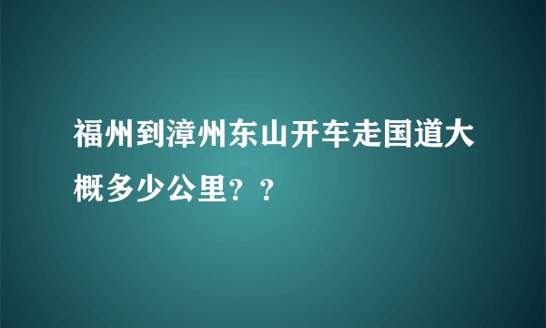 福州到漳州东山开车走国道大概多少公里？？