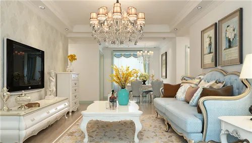 简欧电视背景墙效果图 清新简欧的电视墙设计方案