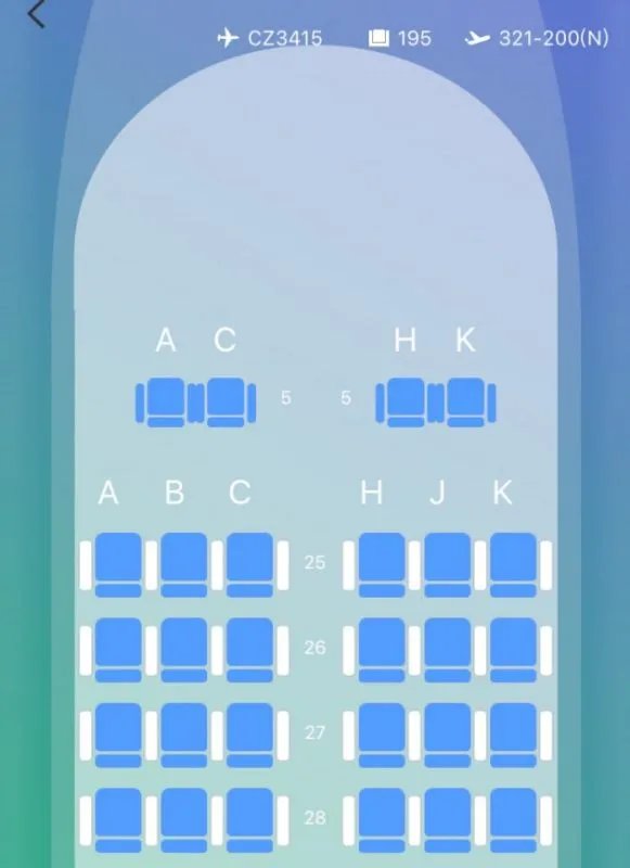 Cz3415航班可坐多少人？