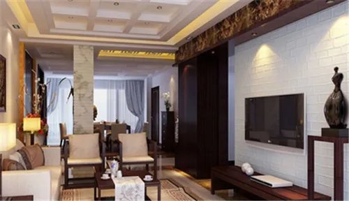 中式电视墙效果图大全   经典而又沉稳中式客厅