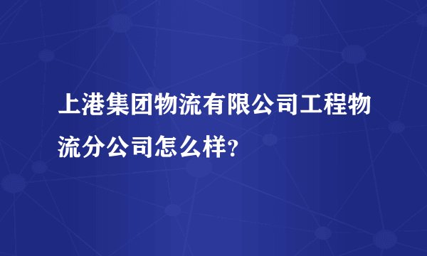 上港集团物流有限公司工程物流分公司怎么样？