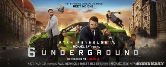 迈克尔·贝新片《地下六号》发布新版海报 “死侍”瑞恩·雷诺兹主演