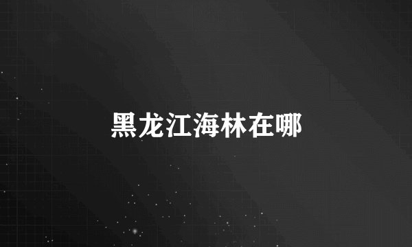 黑龙江海林在哪