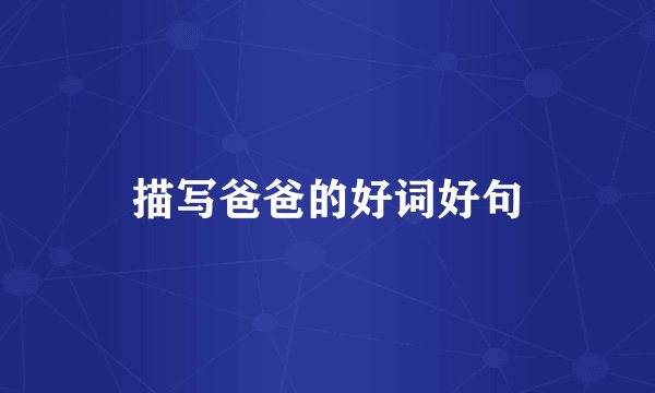 描写爸爸的好词好句