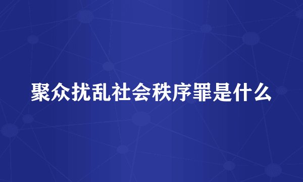 聚众扰乱社会秩序罪是什么
