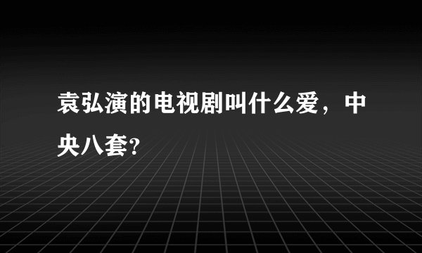 袁弘演的电视剧叫什么爱，中央八套？