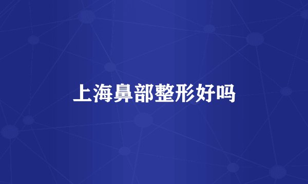 上海鼻部整形好吗