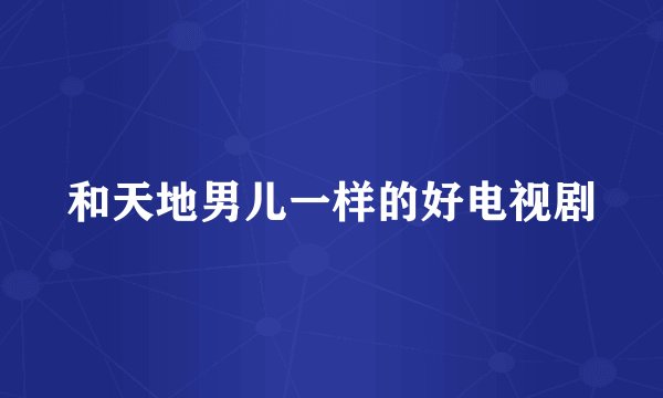 和天地男儿一样的好电视剧