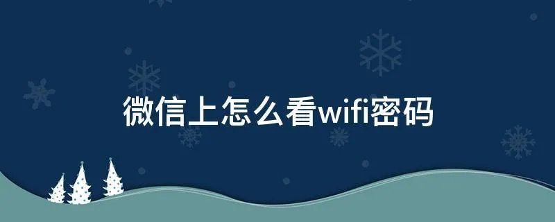 微信上怎么看wifi密码