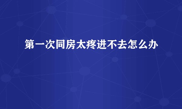 第一次同房太疼进不去怎么办