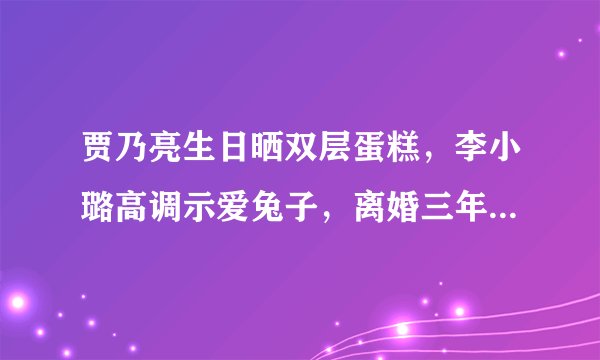 贾乃亮生日晒双层蛋糕，李小璐高调示爱兔子，离婚三年默认复合？