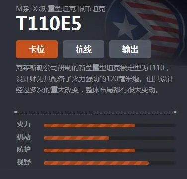 《坦克世界》M系重坦T110E5介绍