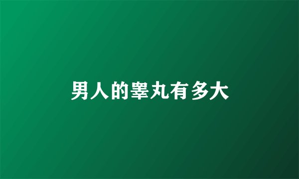 男人的睾丸有多大