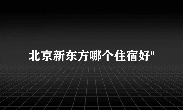 北京新东方哪个住宿好