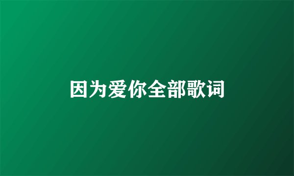 因为爱你全部歌词