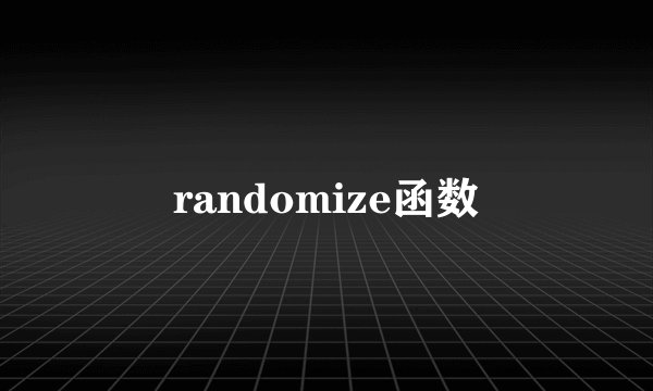 randomize函数