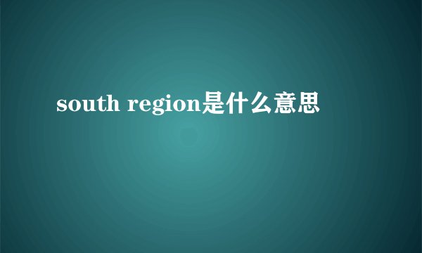 south region是什么意思