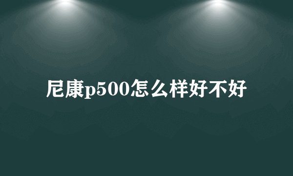 尼康p500怎么样好不好