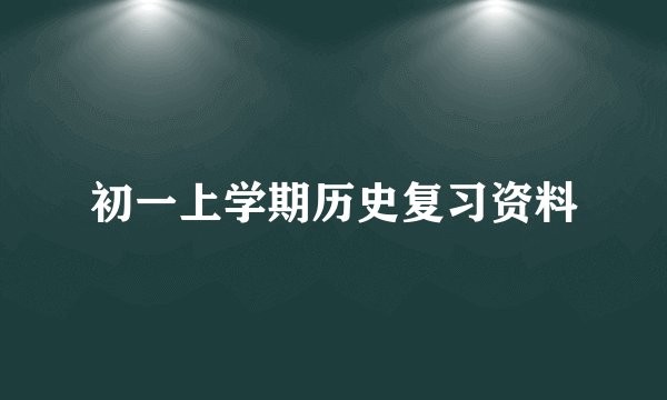 初一上学期历史复习资料