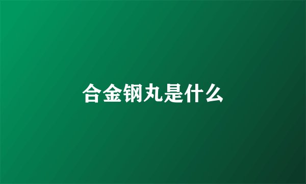 合金钢丸是什么